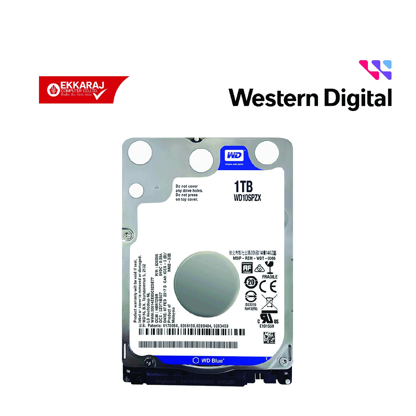 Ekkaraj Computer product ฮาร์ดดิสก์โน้ตบุ๊ค--1-tb-hdd-hard-disk-wd-blue-5400rpm-sata3-wd10spzx-sl-ekc-sl-we0204-xJVDX